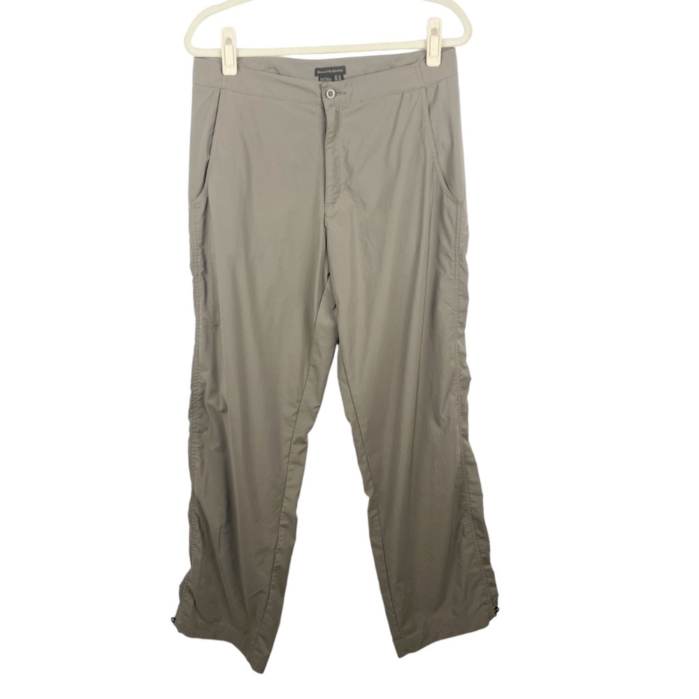 Royal Robbins Womens Nylon Hiking Outdoor Pants Green Size 12 Zip Pockets